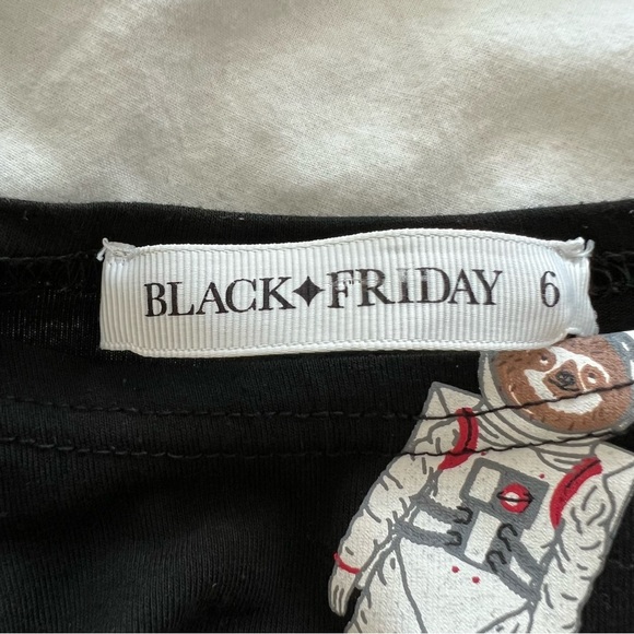 ModCloth Black Friday Sloth Astronaut Novelty Print Fit and Flare Dress Size XS - Picture 4 of 8